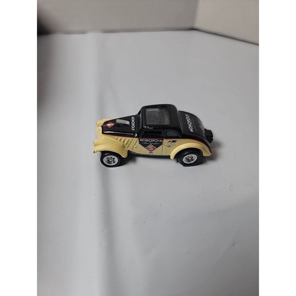 Johnny Lightning Monopoly 1933 Willys Coupe Diecast Car Black Cream Loose